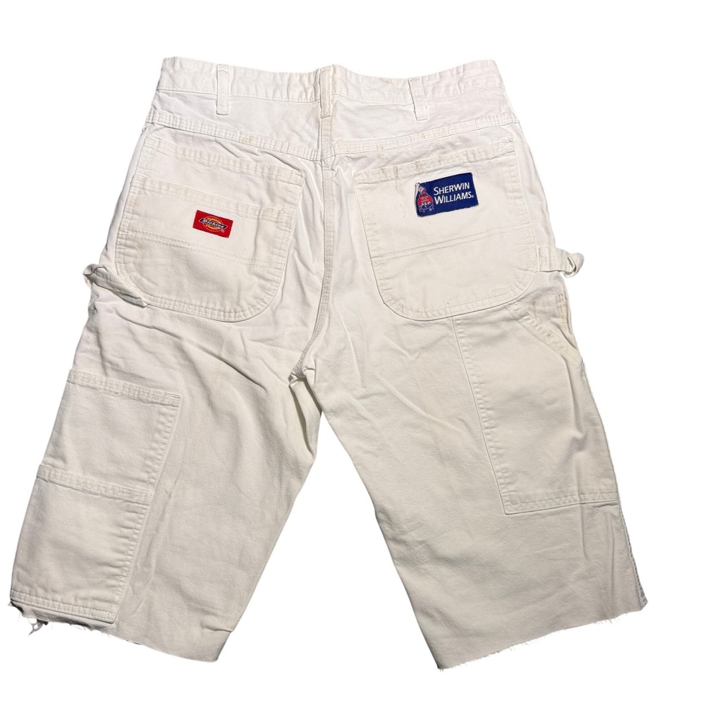 Vintage Dickies Painter Shorts White Paint Splatter Sherwin Williams 29 Cut Off